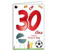 Age MV 69 - 2028 tarjeta 30 cumpleaños hombre diseño cerveza fútbol balón barbacoa bbq Hamburger fiesta amigos