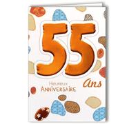 Age MV 69 - 2036 tarjeta cumpleaños 55 años hombre mujer, diseño de piedras Zen