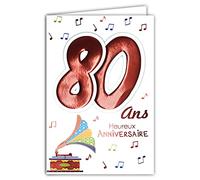 Age MV 69 - 2042 tarjeta cumpleaños 80 años hombre mujer diseño música Sonophone