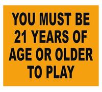 Age Restriction 21 Plus Only Tin Sign 12x8 Inch