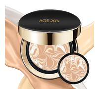 AGE20'S Signature Essence Pact SPF 50+ | Paquete de 2 | 21 beige claro | Base crema, acabado húmedo, cobertura natural | Base de cojín coreana