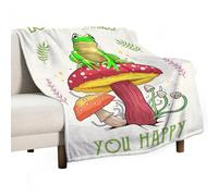 Ageksten Manta divertida con cita de seta de rana Do What Makes You Happy, suave y ligera, regalos para niños, hombres, mujeres, regalos de cumpleaños, 100 x 130 cm