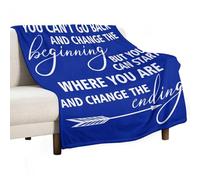 Ageksten Manta suave y ligera con cita motivacional You Can'T Go Back And Change The Beginning para niños, hombres, mujeres, regalos de cumpleaños, 150 x 200 cm