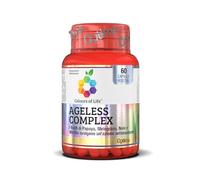 Ageless Complex: complemento alimenticio con papaya, granada, noni, arándano y saúco, protege las células del estrés oxidativo, antioxidante, 60 cápsulas Colours Of Life.