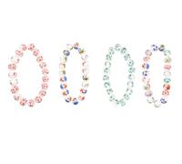 Agemoss Pulsera de cuentas de porcelana, diseño floral azul y blanco, cerámica de estilo vintage, ajustable, cerámica, sin piedras preciosas