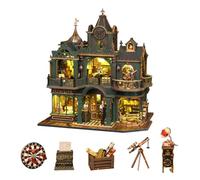 Agencia de detectives Dollhouse - Kit de construcción de casa de muñecas en miniatura con muebles para montar, rompecabezas de castillo de detective - regalo de cumpleaños creativo