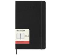 Moleskine Agenda diaria 2026 2027-18 meses con tapa dura y cierre elástico, color negro, tamaño grande 13 x 21 cm