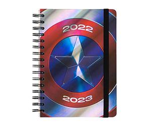 Agenda 2022 2023 semana Marvel Capitán América - Agenda A5 - Agenda escolar 2022 2023 desde agosto 2022 a julio 2023│Agenda semana vista - Agenda Capitán América - Vuelta al cole - Licencia oficial