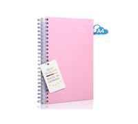 Agenda 2022 ROSA, con espiral, tamaño A4, vista diaria, calendario de oficina, agenda de planificación, agenda de diario, calendario KITA, color negro