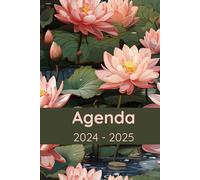 Agenda 2024-2025: Regalo para Amantes de las Flores Flor de Loto, Relaxación, Zen, Jardinería, Calendario 24-25 Vista Semanal y Mensual