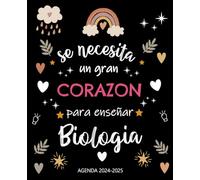 Agenda 2024-2025 Regalo Profesora Biologia: Planificador semanal y mensual | una semana en dos páginas | 12 meses | cuaderno del profesor 2024/2025