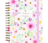 Agenda 2024 2025 Septiembre a Agosto - A5 (16,5x20,5 cm), Día Página, Organizador Académico, Español e Inglés, Índice Lateral con cada Mes, Cierre de Anillas Doble Wire’o - Takenote Valentina