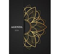 Agenda 2024 día por página A4: Grande diaria , Planificador diario , calendario 12 meses por horas