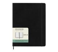 Moleskine Weekly Planner 2025-2026, Agenda Semanal 18 Meses Con Espacio para Notas, Tapa Suave y Cierre Elástico, Formato XL 19 x 25 cm, Color Negro