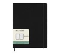 Moleskine Weekly Planner 2025-2026, Agenda Semanal 18 Meses Con Espacio para Notas, Tapa Dura y Cierre Elástico, Formato XL 19 x 25 cm, Color Negro