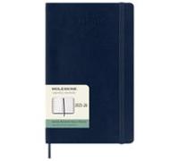 Moleskine Weekly Planner 2025-2026, Agenda Semanal 18 Meses Con Espacio para Notas, Tapa Suave y Cierre Elástico, Formato Grande 13 x 21 cm, Color Azul Zafiro