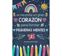 Agenda 2025 2026 A5: Regalo profesora infantil primaria guarderia | planificador semanal y mensual | formato pequeño