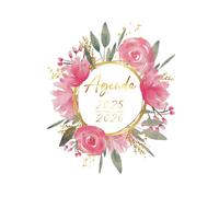 Agenda 2025 2026: Roses d'Aquarelle | Semainier (1 semaine sur 2 pages) | Format A5 | 15x21 cm | Planning hebdomadaire vertical | Août 2025 - Juillet ... Colonnes & horaires | Rdv famille et enfants