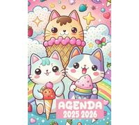 Agenda 2025-2026: Scolaire Kawaii Chat Mignon | Journalier (une page par jour) | Septembre à Juillet | 14,8 x 21 cm | Collège et Lycée et primaire | ... | Couverture Souple | pour garçon et fille