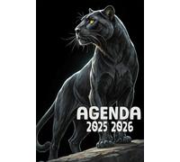 Agenda 2025-2026: Scolaire panthère noire | Journalier (une page par jour) | Septembre à Juillet | 14,8 x 21 cm | Collège et Lycée et primaire | Animal & animaux | garçon et fille.