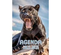 Agenda 2025-2026: Scolaire panthère noire | Journalier (une page par jour) | Septembre à Juillet | 14,8 x 21 cm | Collège et Lycée et primaire | Animal & animaux | garçon et fille.