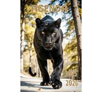 Agenda 2025-2026: Scolaire panthère noire | Journalier (une page par jour) | Septembre à Juillet | 14,8 x 21 cm | Collège et Lycée et primaire | Animal & animaux | garçon et fille.