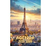 Agenda 2025-2026: Scolaire Paris | Journalier (une page par jour) | Septembre à Juillet | 14,8 x 21 cm | Collège et Lycée et primaire | tour Eiffel | france | garçon et fille.