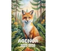 Agenda 2025-2026: Scolaire renard | Journalier (une page par jour) | Septembre à Juillet | 14,8 x 21 cm | Collège et Lycée et primaire | Animal & animaux | garçon et fille.