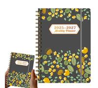 Agenda 2025 - 2027 planificador mensual con espiral organizador de calendario de 3 años, elegante agenda | Diario de plan de vida con fechas para oficina, escuela, negocio, diseño funcional de