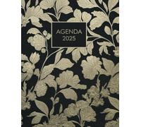 Agenda 2025 A4 Vertical: avec Heures 07h-21h , 12 mois janvier a decembre , Jolie Couverture Fleur
