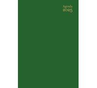 Agenda 2025 A5 Semana Vista Y Mensual Horizontal: Verde - En 2 Páginas - Anual 12 Meses - Semanal - Pequeña De Bolsillo - Español - Tapa Flexible - ... - Sin Espiral - Hombre, Mujer & Infantil.
