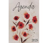 Agenda 2025: Amapolas | Planificador semanal XL - Semana vista | Tamaño A4 | 21x29,7 cm | Planificación vertical por columnas | Organizador con horario | Grande | Weekly Planner