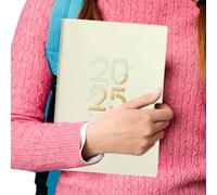 Agenda 2025 - Cuaderno académico de seguimiento de hábitos, organizador de libro de trabajo A5 de 8 x 6 pulgadas con seguimiento mensual y semanal, notas conmemorativas y páginas de planificación para