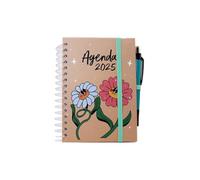 Agenda 2025, elegante funcional Agenda calendario en estilo moderno 11.5cm*14.5cm, Agenda escolar para planificación diaria y laboral (Naranja)