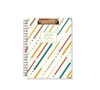 Agenda 2025 en inglés con abrazadera, agenda diaria, hojas sueltas, calendario A4, bloc de notas, práctico plan semanal(Style 03)