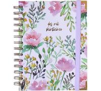 Agenda 2025 Enero a Diciembre - A5 (16,5x20,5 cm), Semana Vista, Organizador Anual, Español e Inglés, Índice Lateral con cada Mes, Cierre de Anillas Doble Wire’o - Takenote Camille