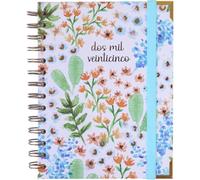 Agenda 2025 Enero a Diciembre - A6 (13,5 x 18 cm), Semana Vista, Organizador Anual, Español e Inglés, Índice Lateral con cada Mes, Cierre de Anillas Doble Wire’o - Takenote Emma