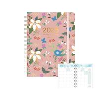 Agenda 2025 | Planificador de negocios de tapa dura con patrón de flores, tamaño A5, organizador de agenda para hacer cuadernos, calendario 2025, planificador de trabajo para estudiantes, profesores