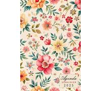 Agenda 2025: Planificateur hebdomadaire ,12 Mois De Janvier À Decembre 2025, Format A5 | Couverture fleurs