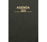 Agenda 2025 semainier: Hebdomadaire 1 semaine sur 2 pages, avec heures 5h-23h, grand format a4 - noir.