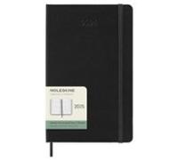 Moleskine Weekly Planner, Agenda Semanal Horizontal 12 Meses 2025, Tapa Dura y Cierre Elástico, Color Negro, Formato Grande 13x21 cm
