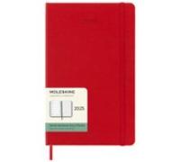 Moleskine Weekly Planner, Agenda Semanal con Espacio para Notas 12 Meses 2025, Tapa Dura y Cierre Elástico, Color Rojo Escarlata, Formato Grande 13x21