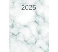 Agenda 2025 VERTICAL SEMAINIER: avec Heures 07h-21h , 12 mois janvier a decembre , Marble Simple