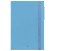 Legami - Agenda semanal mediana con cuaderno 2026, retro azul, 12 meses mediana, cierre con elástico, agenda de enero 2026 a diciembre 2026, papel FSC certificado, 12 x 18 cm