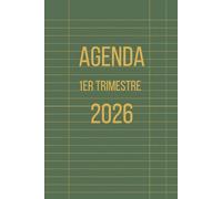 Agenda 2026, 1er trimestre: 1 jour, une page - 15 x 23 cm. - Fin (1cm), épuré, simple et clair.