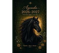 Agenda 2026-2027 Cheval Noir Forêt Enchantée: Planificateur Journalier Septembre 2026 à Août 2027 - 1 Page par Jour - Organiseur Quotidien Univers Fantastique
