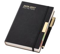 Agenda 2026-2027, tamaño A5, página al día, agenda 2026-2027 de agosto a agosto, agenda de 13 meses, agenda diaria de tapa dura con pestañas mensuales coloridas, bolígrafo, lazo para bolígrafo