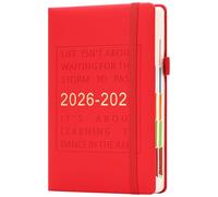 Agenda 2026-2027, tamaño A5, página por día, de julio de 2026 a junio de 2027, agenda diaria de medio año con pestañas mensuales coloridas, agenda académica de tapa dura 2026-2027 con bolsillo