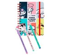 Mr. Wonderful - Set Agenda escolar Hello Kitty 2026-2027 Semanal Pequeña + 3 Bolígrafos Borrables - Planificador Compacto con Pegatinas