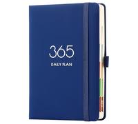 Agenda 2026, A5, día por página, agenda diaria, planifica tu año de enero de 2026 a diciembre de 2026 con pestañas mensuales, diseño lateral colorido, lazo para bolígrafo y bolsillo trasero (azul)